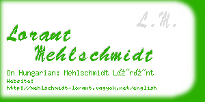 lorant mehlschmidt business card